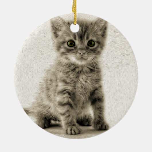 Tabby-Miezekatze Keramikornament (Hinten)