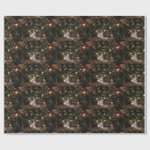 Tabby-Miezekatze und Weihnachtsbaum Geschenkpapier (Flach)