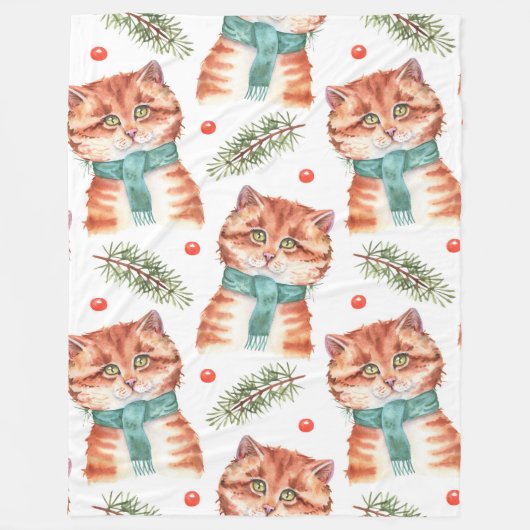 TABBY MIT FERIENSKARTEN FLEECEDECKE (Vorderseite)