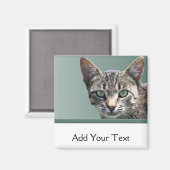 Tabby mit grünen Augen gestreift Magnet (Vorderseite/Rückseite)