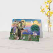 Tabby Norwegische Waldkatze - St Francis Karte (Gelbe Blume)