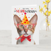 Tabby Oriental Kurzhaarkatze MEOWvelous Birthday Karte (Gelbe Blume)