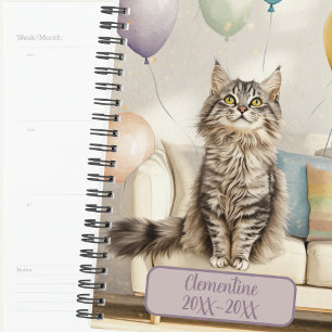 Tabby Party Cat Undatiertes Terminkalender-Tagebuc Planer