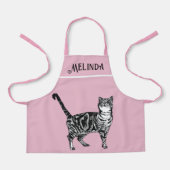 Tabby Pastel Katzen Kinder Mädchen leicht rosa Schürze (Vorderseite)