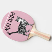 Tabby Pastel Katzen Kinder Mädchen leicht rosa Tischtennis Schläger (Seitenansicht)
