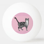 Tabby Pastel Katzen Kinder Mädchen leicht rosa Tischtennisball (Rückseite)