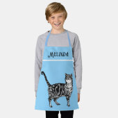 Tabby Pastel Katzen Kinder Mädchen Licht blau Schürze (Getragen)