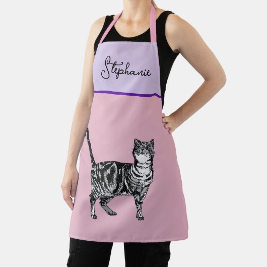 Tabby Pastell Katzen Frauen Hellrosa Lavander Schürze (InSitu)