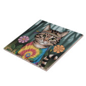 Tabby Peace Cat Decorative Tile Fliese (Seite)