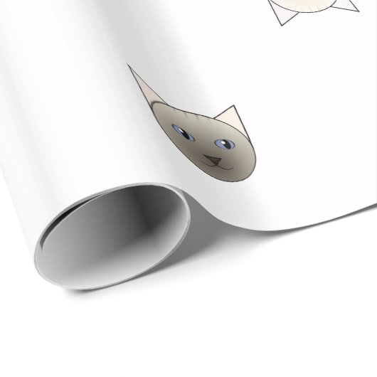 Tabby-Punkt siamesische Katzen-Gesichts-Packpapier Geschenkpapier (Rolleneckpunkt)