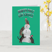 Tabby Snowman 5" x 7" Faltkarte Karte (Gelbe Blume)