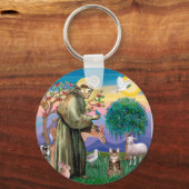 Tabby Tiger Cat - Saint Francis Schlüsselanhänger (Vorderseite)