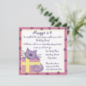 Tabby Toes Kitten Party Einladung (Stehend Vorderseite)