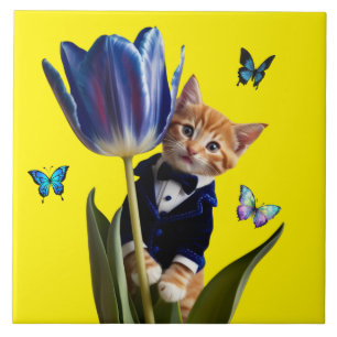 Tabby Tulip Decorative Tile Fliese