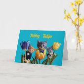 Tabby Tulips Karte (Gelbe Blume)