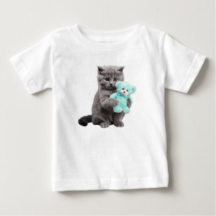 Tabby und Teddybär Baby T-shirt