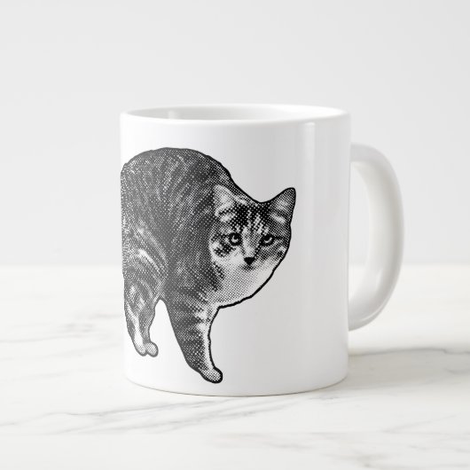 Tabby Under Snowlight Glow Jumbo-Tasse (Vorderseite Rechts)