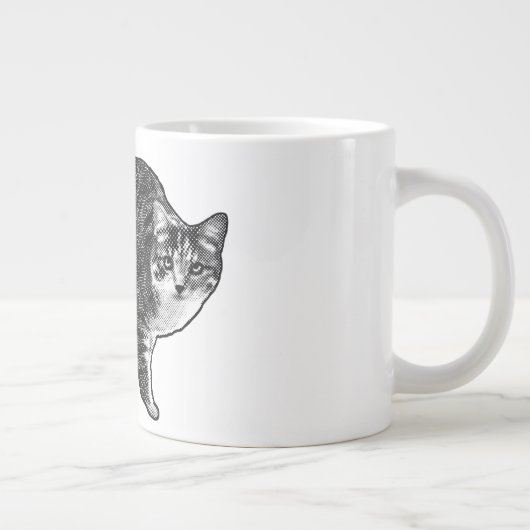 Tabby Under Snowlight Glow Jumbo-Tasse (Rechts)