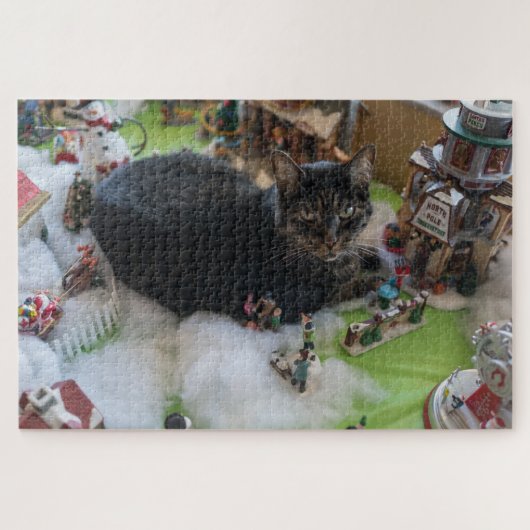 Tabby-Weihnachtskatzenpuzzle Puzzle (Horizontal)