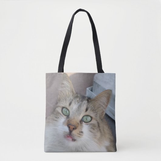 Tabby White Cat Tote Bag Tasche (Vorderseite)