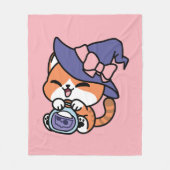 Tabby Witch Brew – Cute Halloween Cat Design Fleecedecke (Vorderseite)