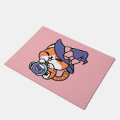 Tabby Witch Brew – Cute Halloween Cat Design Fußmatte (Schrägansicht)