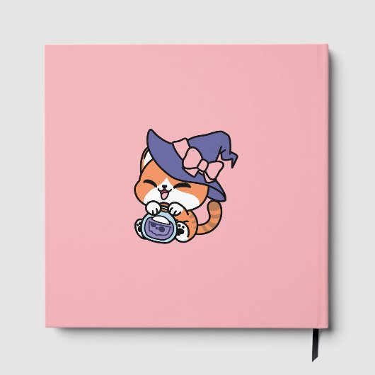 Tabby Witch Brew – Cute Halloween Cat Design Gästebuch (Rückseite)