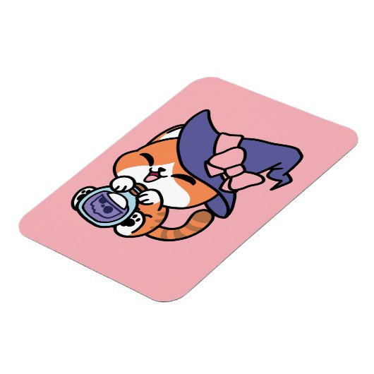 Tabby Witch Brew – Cute Halloween Cat Design Magnet (Linke Seite)