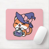 Tabby Witch Brew – Cute Halloween Cat Design Mousepad (Mit Mouse)