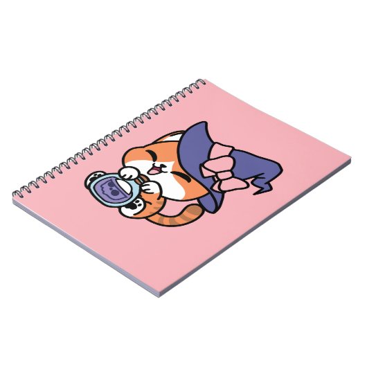 Tabby Witch Brew – Cute Halloween Cat Design Notizblock (Linke Seite)