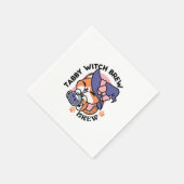 Tabby Witch Brew – Cute Halloween Cat Design Serviette (Ecke)