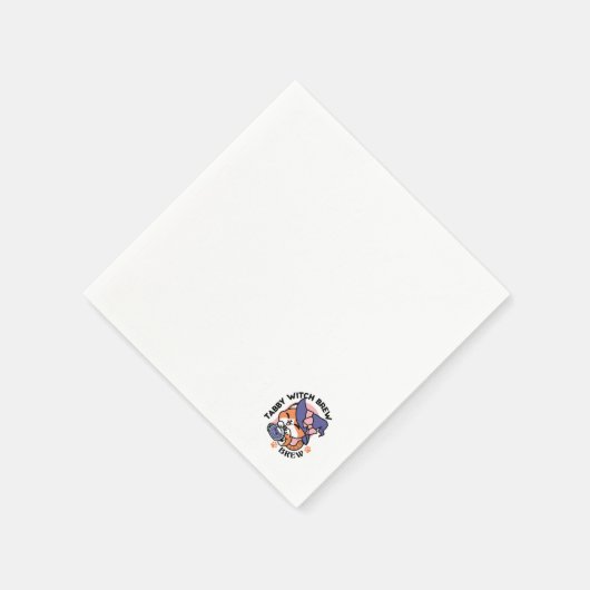 Tabby Witch Brew – Cute Halloween Cat Design Serviette (Ecke)