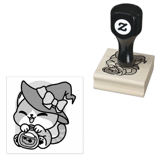 Tabby Witch Brew - Niedliches Halloween Cat Design Gummistempel (Stempel)