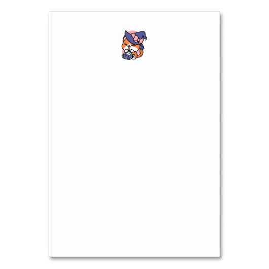 Tabby Witch Brew - Niedliches Halloween Cat Design Tischnummer (Rückseite)