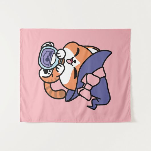 Tabby Witch Brew - Niedliches Halloween Cat Design Wandteppich (Vorderseite (Horizontal))