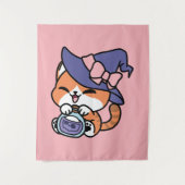 Tabby Witch Brew - Niedliches Halloween Cat Design Wandteppich (Vorderseite)