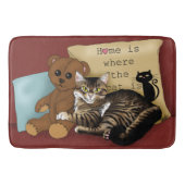 Tabby Zuhause Burgundy Cat Badematte (Vorderseite)