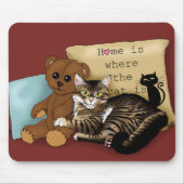 Tabby Zuhause Burgundy Cat Mousepad (Vorne)