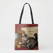Tabby Zuhause Burgundy Cat Tasche (Vorderseite)