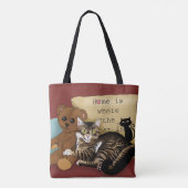 Tabby Zuhause Burgundy Cat Tasche (Rückseite)