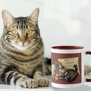 Tabby Zuhause Burgundy Cat Tasse