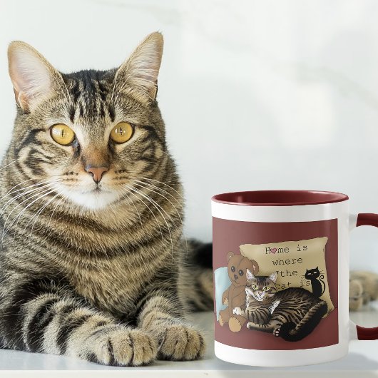 Tabby Zuhause Burgundy Cat Tasse