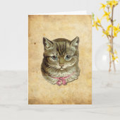 Tabbykatze Karte (Gelbe Blume)