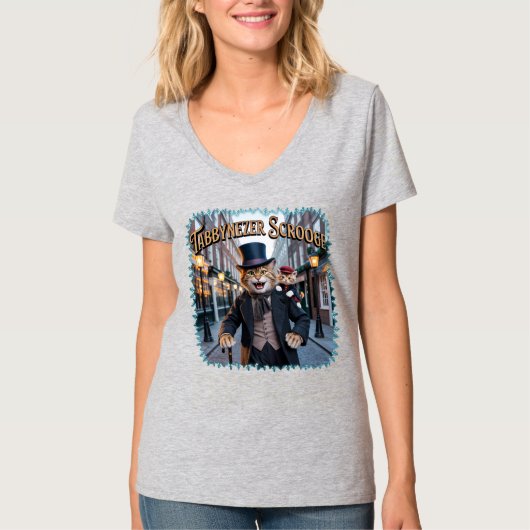 Tabbynezer Scrooge Illustration – Tabby Scrooge T-Shirt (Vorderseite)