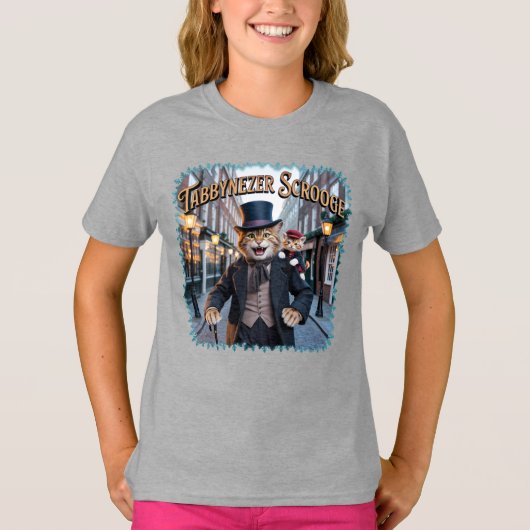 Tabbynezer Scrooge Illustration – Tabby Scrooge T-Shirt (Vorderseite)
