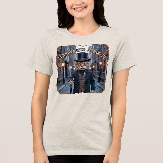 Tabbynezer Scrooge Photographic – Tabby Scrooge Tri-Blend Shirt (Vorderseite)