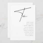 Tabelle 10 Moderne Hochzeitsvorlage Tischnummer (Vorne/Hinten)