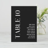 Tabelle 10 Moderne kühne Hochzeitsstiftung Einladung (Stehend Vorderseite)