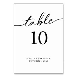 Tabelle 10 Personalisierte Hochzeit mit schwarzer Tischnummer