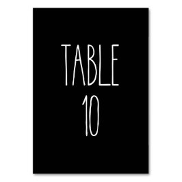 Tabelle 10 Schwarze schwarze Tischtafelkarte von R Tischnummer